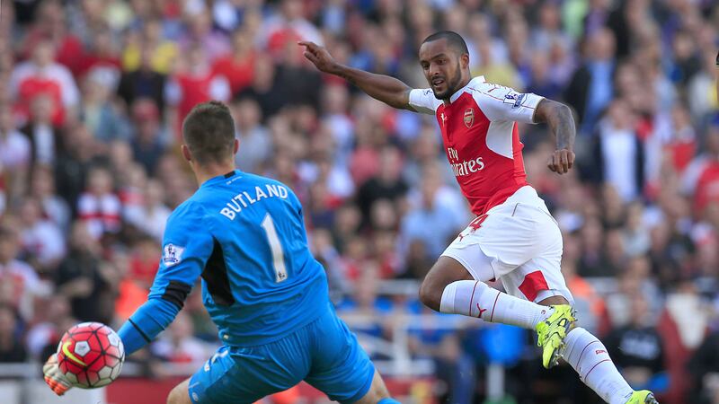Theo Walcott scores against Stoke on Saturday<br />Picture: PA&nbsp;