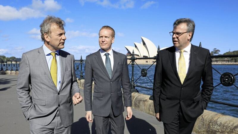 Invest Northern Ireland is to increase its presence in Australia with a new regional manager to be based in Sydney. Pictured are Michael Ward, British Consul General, Peter Hendrikssen, and Alastair Hamilton, Invest NI 