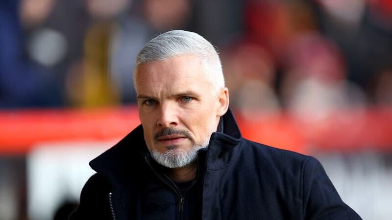 Jim Goodwin’s Dundee United side were relegated (Steve Welsh/PA)