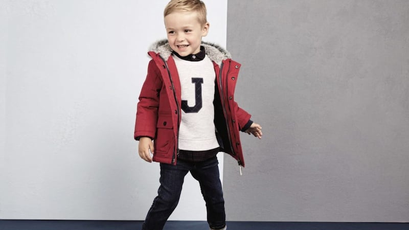 J by Jasper Conran 3 in 1 Parka, age 1-6, from &pound;48, J by Jasper Conran MockableTop, age X, &pound;19, and J by Jasper Conran Collmax Skinny Belted Jean, age X, from &pound;16, Debenhams 