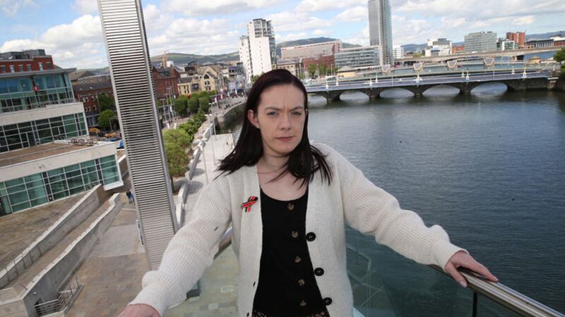 Danielle Mullan at the Waterfront Hall in Belfast for the blood inquiry.  Picture by Hugh Russell&nbsp;