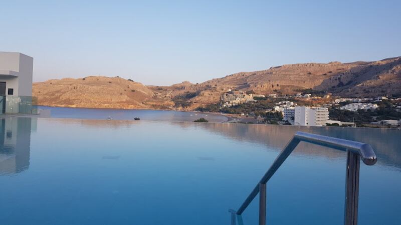 On the terrace at the Lindos Grand Resort
