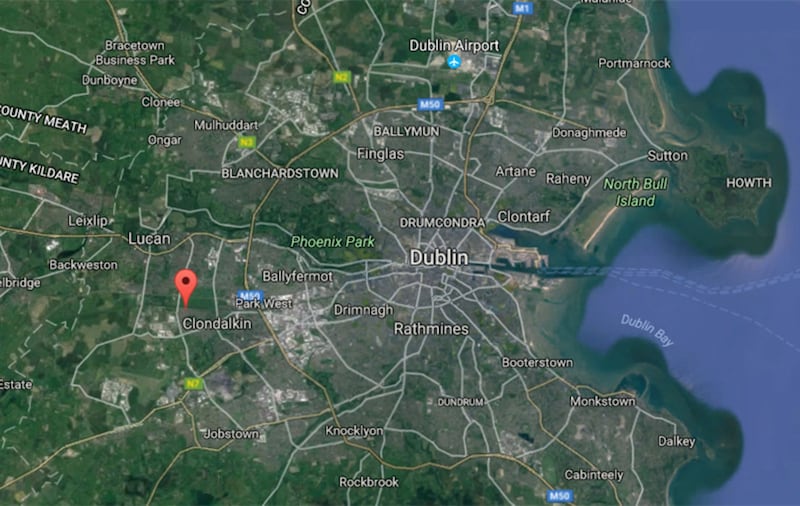 The fire happened at Clondalkin, west of Dublin city centre. Picture: Google Maps&nbsp;