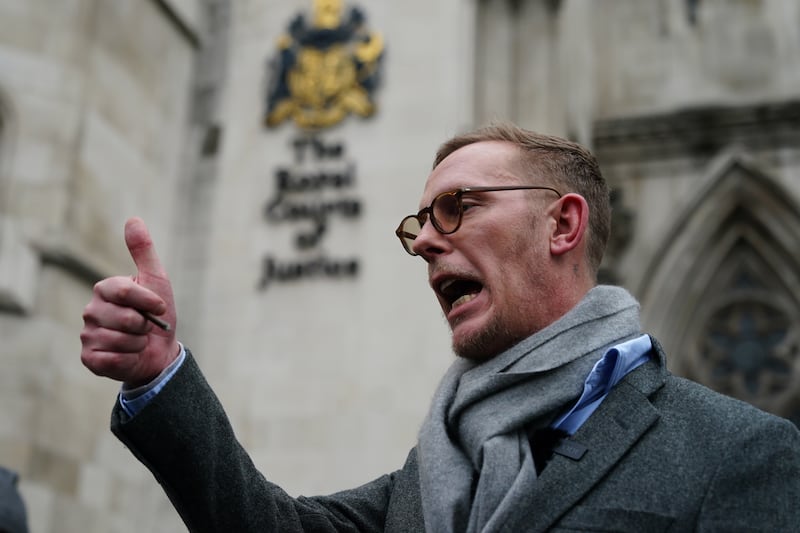 Laurence Fox, pictured in January following the initial ruling, did not attend court for the hearing