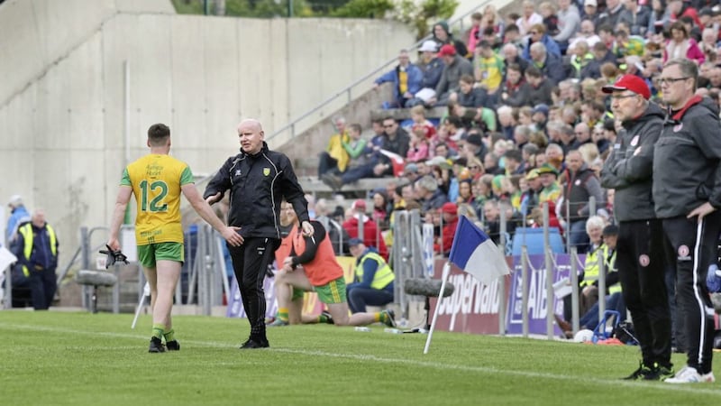 Donegal manager Declan Bonner is not keen on conceding home advantage for what looks almost certain to be a straight knockout Ulster SFC tie against Tyrone. Picture by Margaret McLaughlin 
