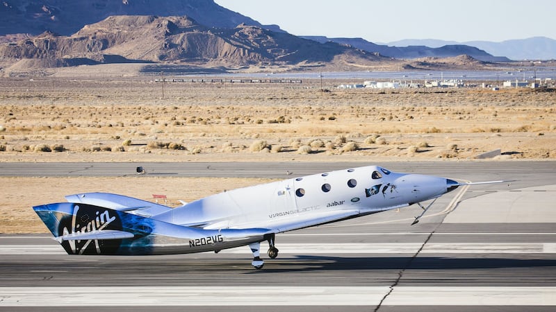 Sir Richard Branson said the cabin was designed to ‘achieve the dream of spaceflight safely’.