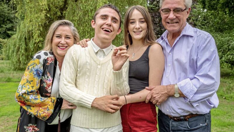 Steph and Dom Parker with their children, Max (18) and Honor (15) in Steph and Dom: Can Cannabis Save Our Son? 