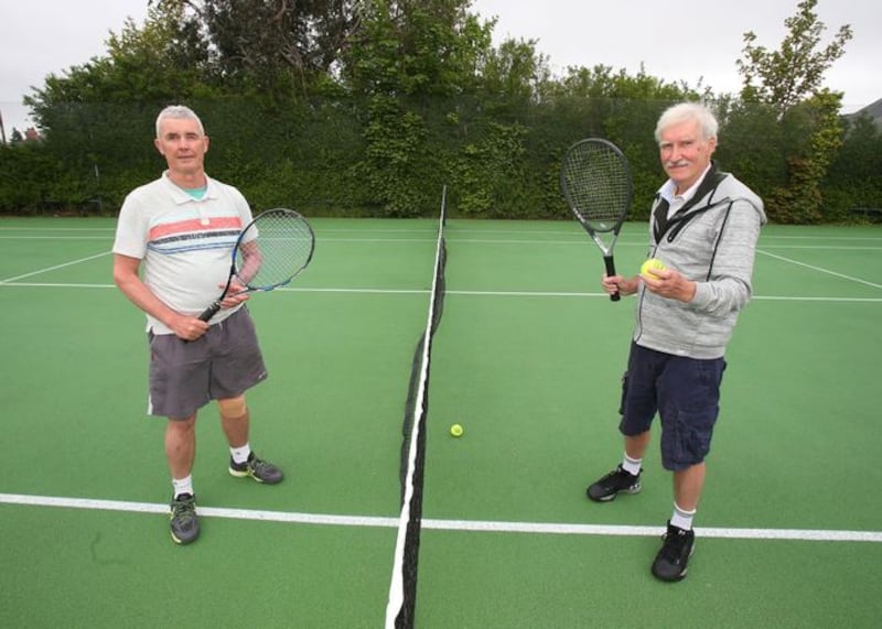 Maurice Roberts and Pearse Linden at Cavehill Tennis Club in North Belfast yesterday. Picture by Mal McCann. &nbsp;