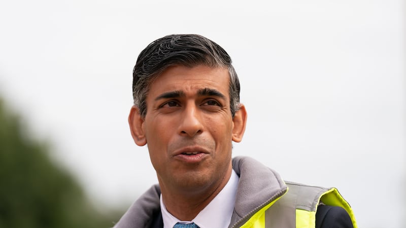 Prime Minister Rishi Sunak during a visit to the Taylor Wimpey Heather Gardens housing development in Norwich (Joe Giddens/PA)