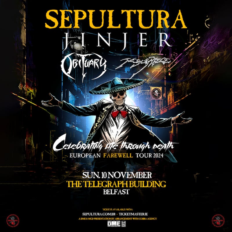 The poster for Sepultura's Belfast concert
