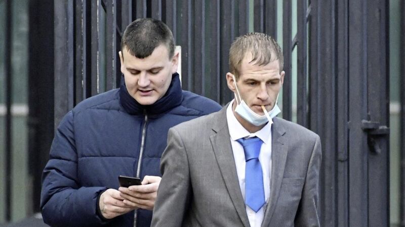 Sean Rodgers, (left), and Derek Creswell, (right), at Laganside Courts at an earlier hearing 