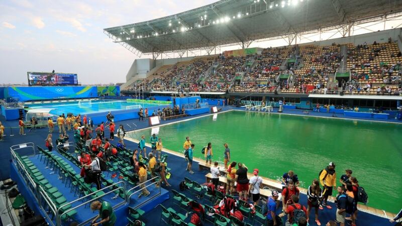 Six months on, another Rio Olympic pool has turned an intriguing colour