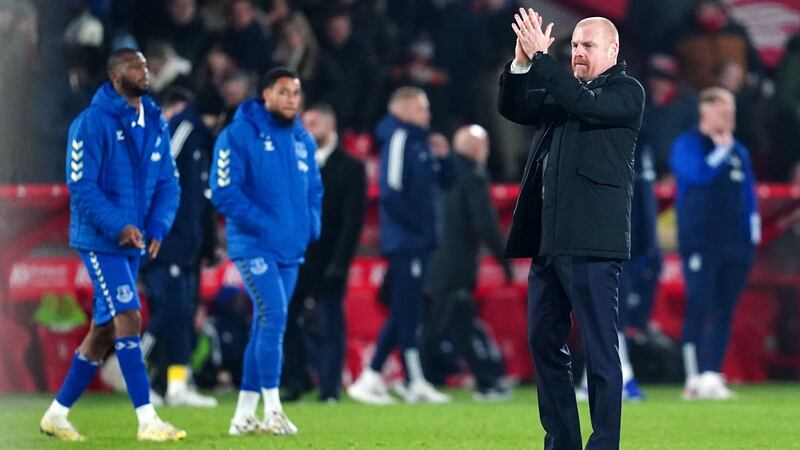 Sean Dyche applauds the Everton fans after his side’s win over Nottingham Forest (Nick Potts/PA)