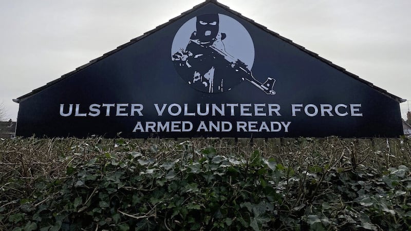 A UVF mural in the Sydenham area of east Belfast. Loyalist paramilitary groups are continuing to recruit, though &#39;back channel&#39; communications are being kept open 
