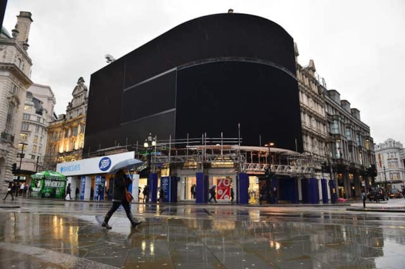 Piccadilly Lights were switched off in January 2017 ahead of redevelopment (Dominic Lipinski/PA)