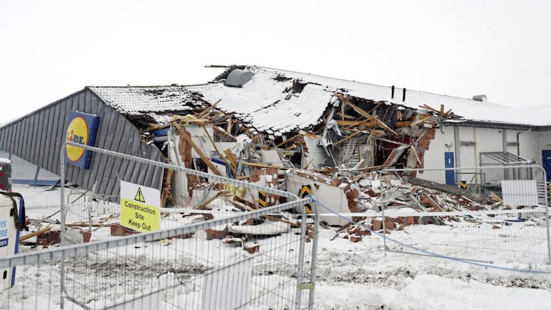The Lidl store in Tallaght which was attacked by a digger 