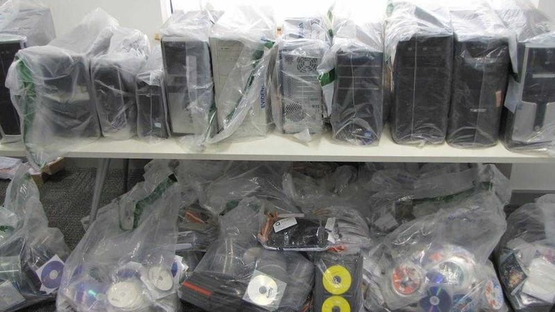 Items seized during Operation Jarra into online exploitation of children