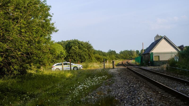 The scene in Ballysadare, Co Sligo, where one woman has died and another left badly hurt after they were hit by a train. Picture by Darek Novak/PA Wire