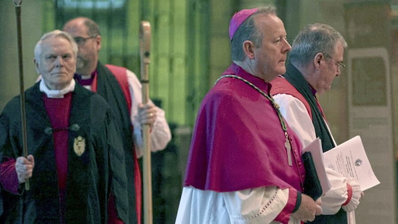 Archbishop &Eacute;amon Martin pictured at St Anne&#39;s Cathedral in Belfast. Picture by Hugh Russell. 