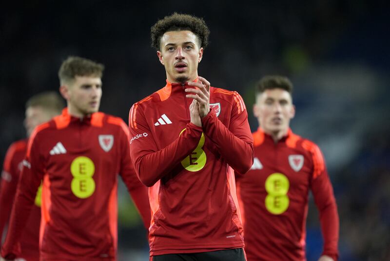 Ethan Ampadu, centre, impressed in the Cardiff contest
