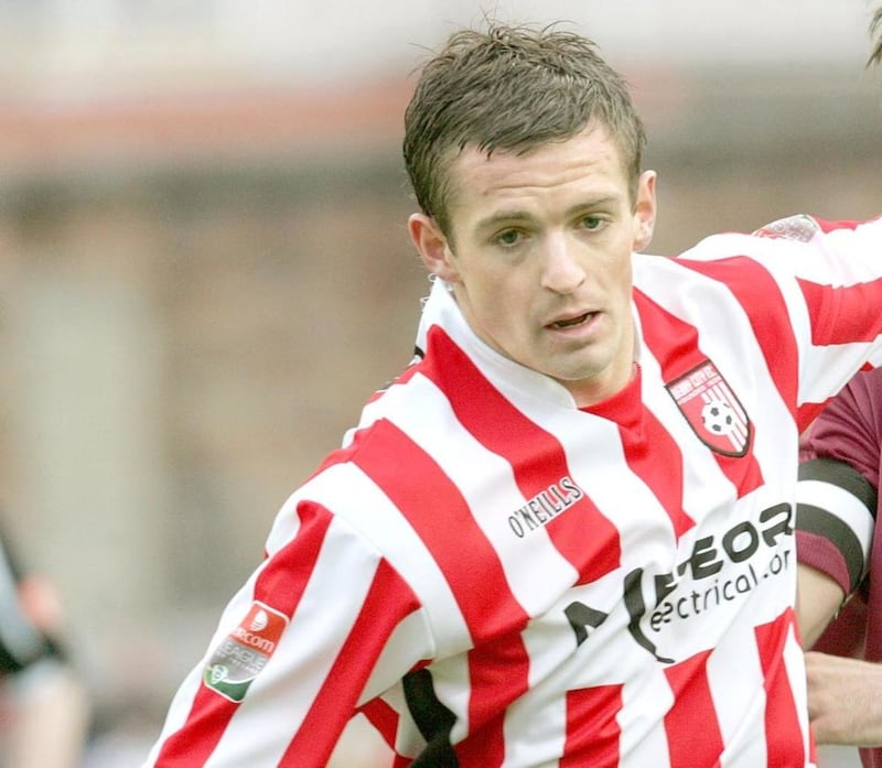 Kevin McHugh in action during his time with Derry City. Picture Margaret McLaughlin.