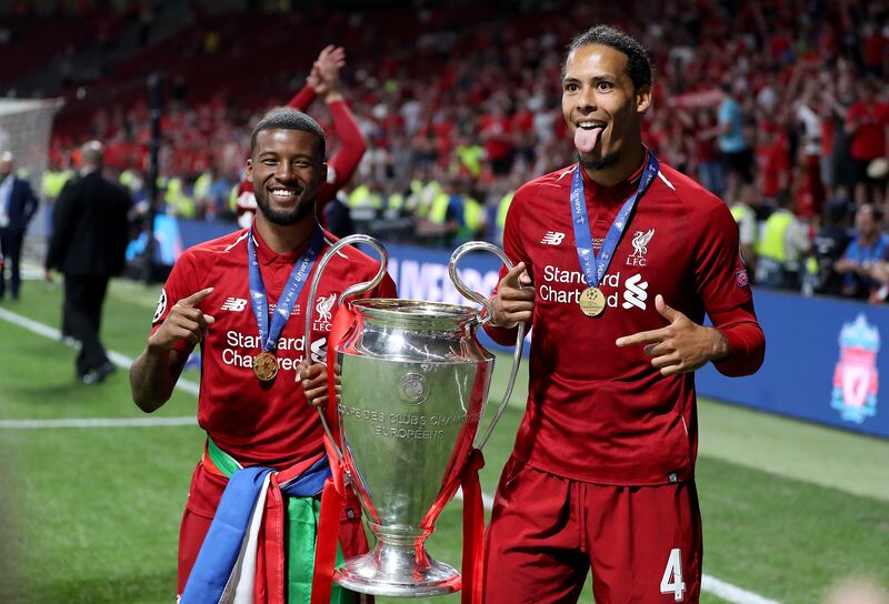 Virgil van Dijk, right, helped Liverpool to Champions League glory in 2019.