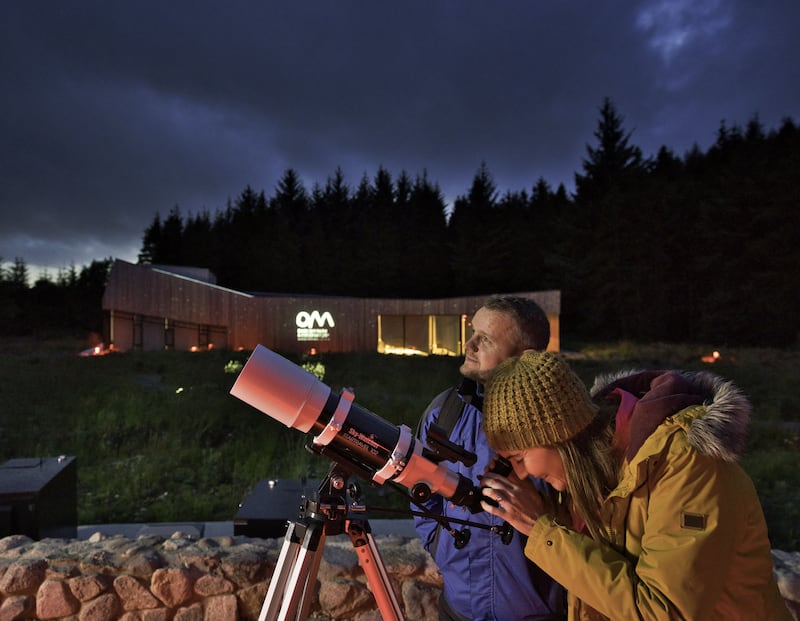 Using a telescope at OM Dark Sky Park and Observatory. Picture from Mid Ulster Council