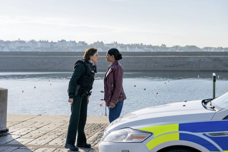 Colleague rivalry between Marlene Pettigrew (Kerri Quinn) and Leila Hussain (Amara Karan) in the BBC police drama Hope Street 
