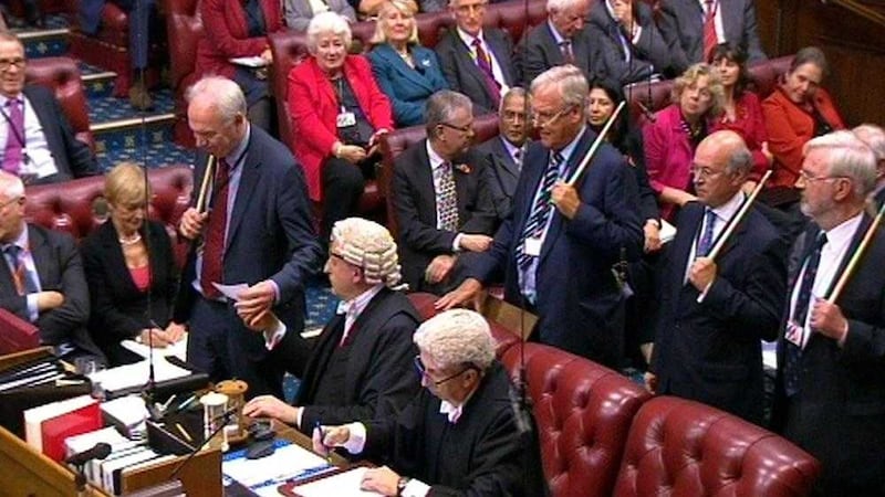 Peers following a vote in the House of Lords to delay controversial cuts to tax credits. Picture by Press Association 