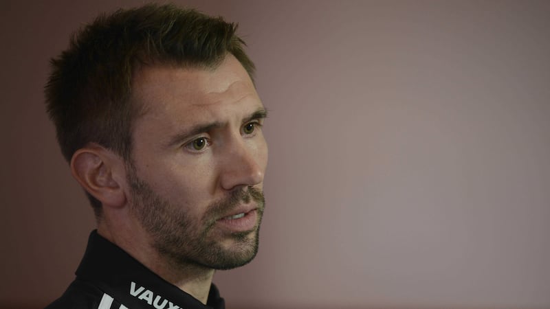 Northern Ireland's Gareth McAuley during a press conference at the Culloden Hotel in Belfast ahead of the Euro 2016 qualifier against Greece<br/>Picture: Pacemaker&nbsp;