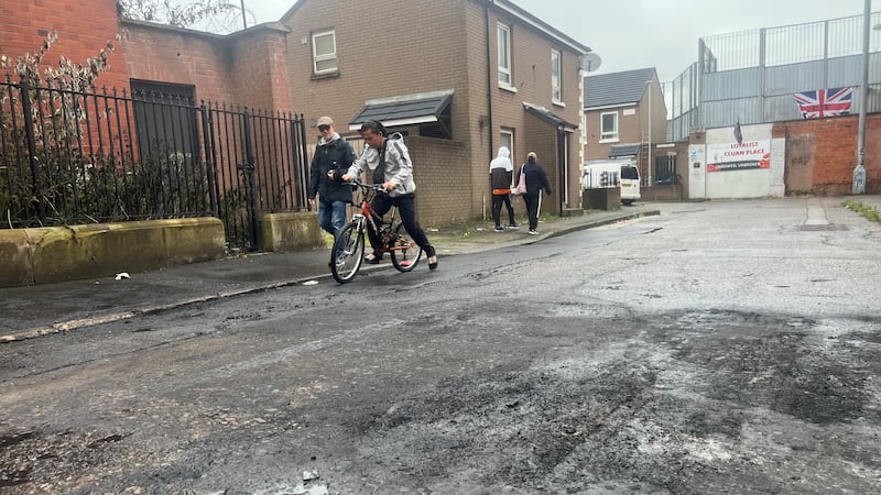 The aftermath of a bonfire on Cluan Place in east Belfast. Picture by Hugh Russell