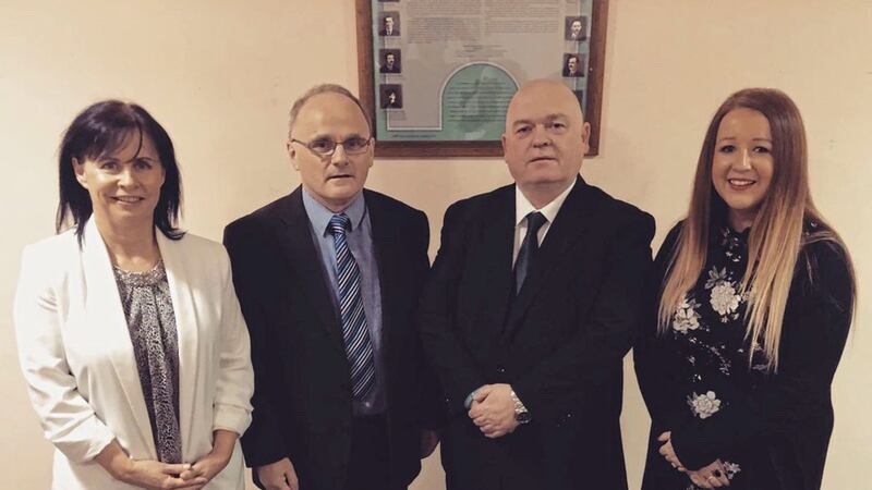 Barry McElduff tweeted a picture of himself with fellow Sinn F&eacute;in Fermanagh and Omagh District council candidates on Thursday night