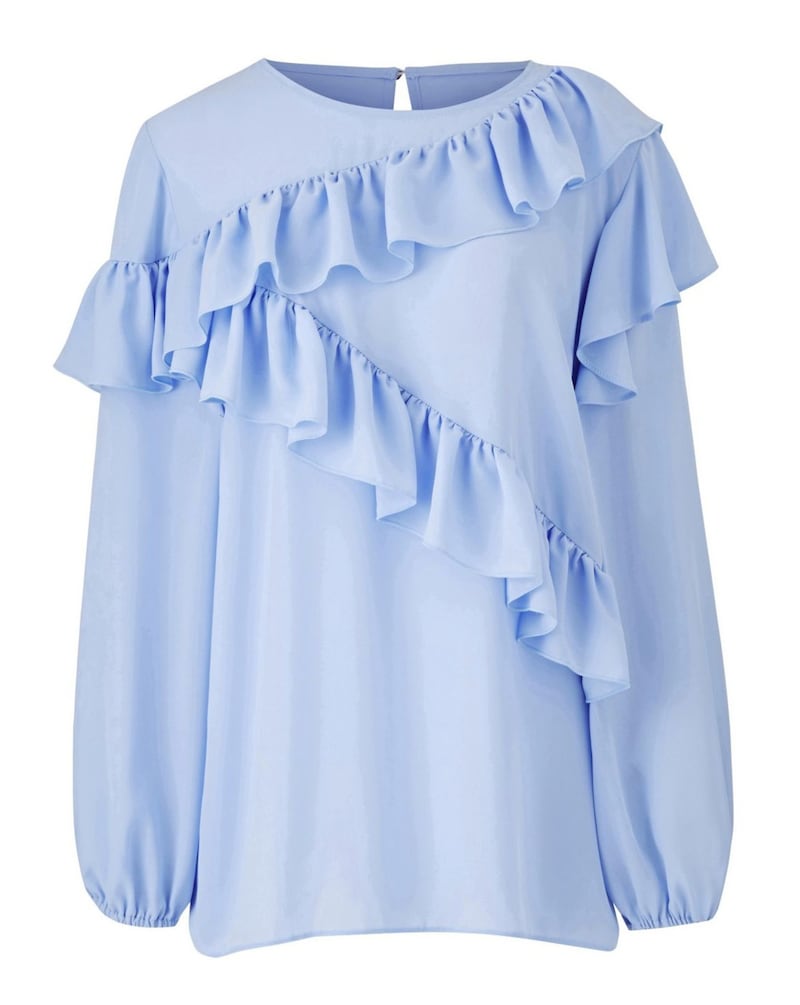 Simply Be Asymettric Pastel Ruffle Blouse, &pound;16.50 