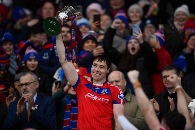 St Thomas’s captain Conor Cooney with the Tommy Moore Cup