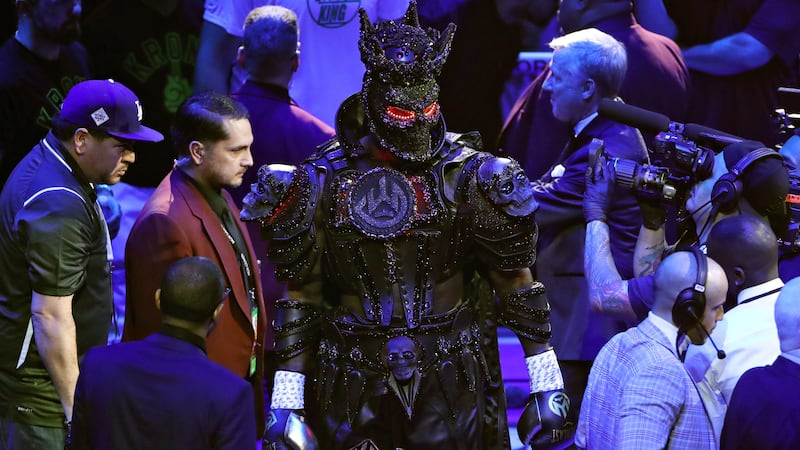 Wilder claimed his legs were “shot” before the fight had even begun due to the 40-pound costume he wore.