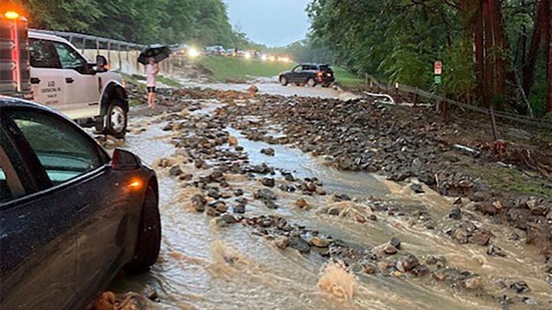 Flooding left many vehicles stranded (AP)