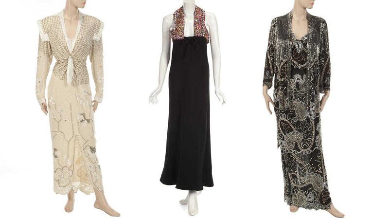 Outfits which Dame Joan Collins is putting up for auction at Julien's Auctions in Los Angeles this week
