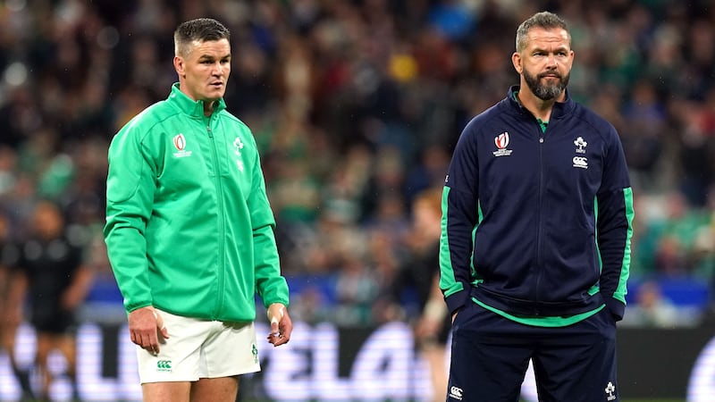 Ireland head coach Andy Farrell, right, and captain Johnny Sexton suffered World Cup heartache at the hands of New Zealand (Gareth Fuller/PA)