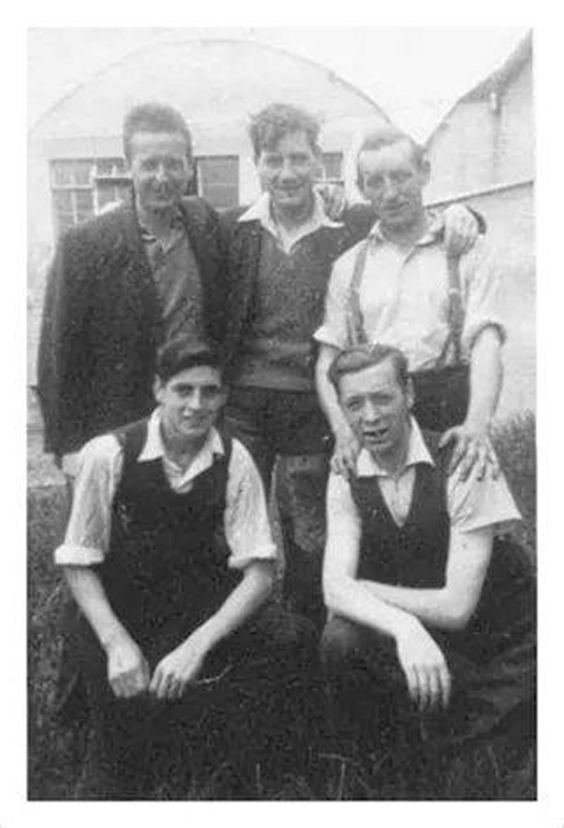 Undated picture of Billy McKee and other republicans possibly taken at Ballykinlar camp in the1940s 