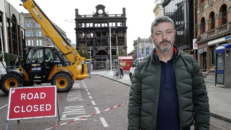 Pete Boyle, owner of Argento, has called for Bank Buildings to be demolished to allow Belfast to begin trading again in the run-up to Christmas. Picture by Hugh Russell 