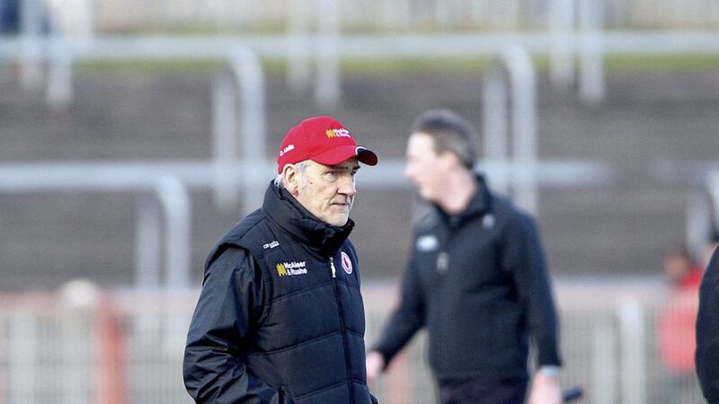 Mickey Harte is likely to be without Justin McMahon and Cathal McCarron for Sunday&#39;s Ulster SFC clash with Derry Picture by Seamus Loughran 