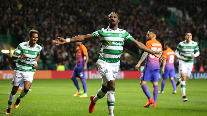 Celtic's Moussa Dembele scored twice for France's U21s in their 3-2 win over England &nbsp;
