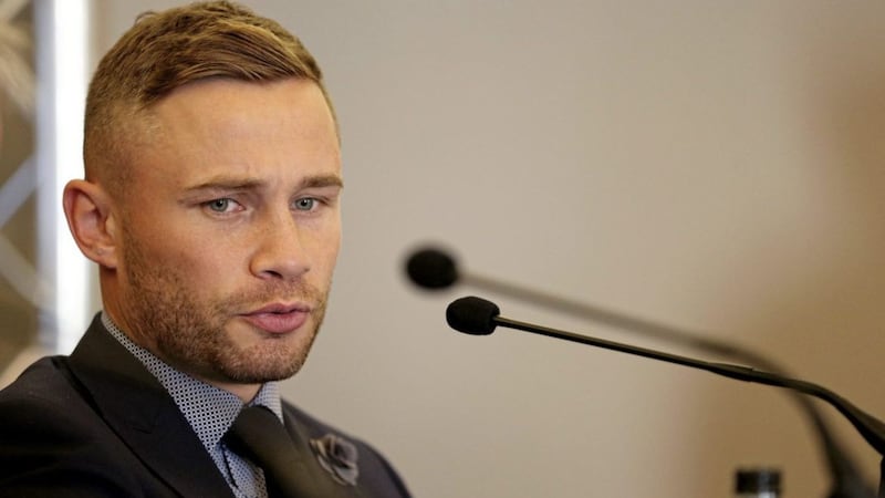Carl Frampton during the press conference at Grosvenor House, London yesterday 