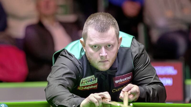 Mark Allen lost his second round match 4-3 to China&#39;s Tian Pengfei at the Waterfront Hall, Belfast on Wednesday evening Picture by Cliff Donaldson 