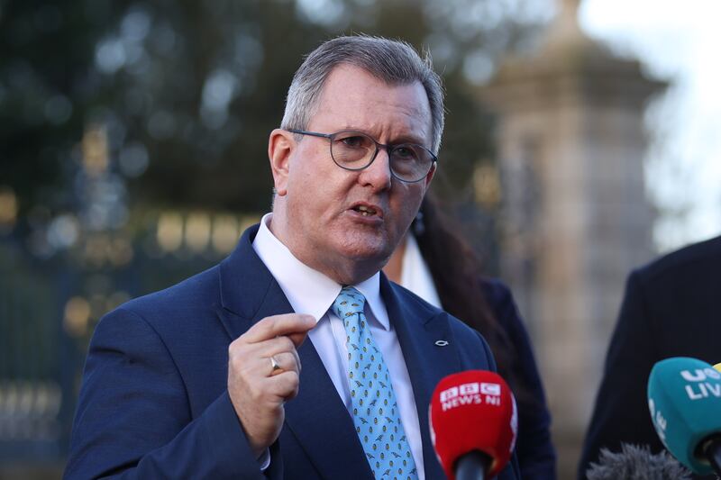 DUP leader Sir Jeffrey Donaldson accused the Irish government of ‘double standards’