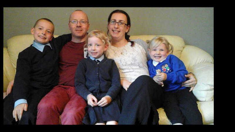 Valerie Armstrong with her husband Seamus and children Dylan (10), Lucy (seven) and Sophie-Belle (five) 