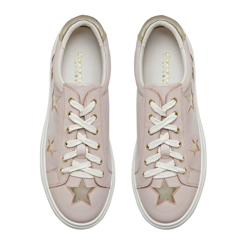 Cocorose London Hoxton White with White Stars Leather Trainers, &pound;115, available from Cocorose 