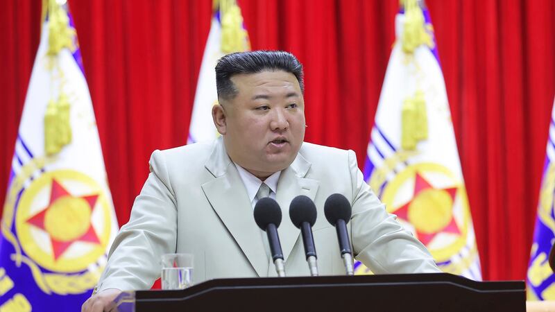 North Korean leader Kim Jong Un has called for his military to be constantly ready for combat to thwart rivals’ plots to invade his country (Korean Central News Agency/Korea News Service/AP)