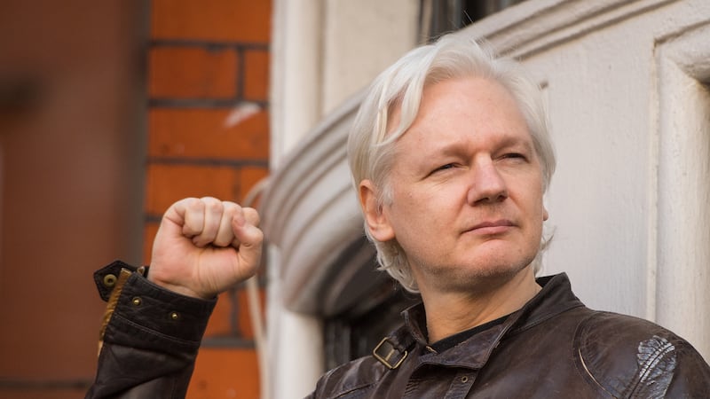Julian Assange seen in 2017
