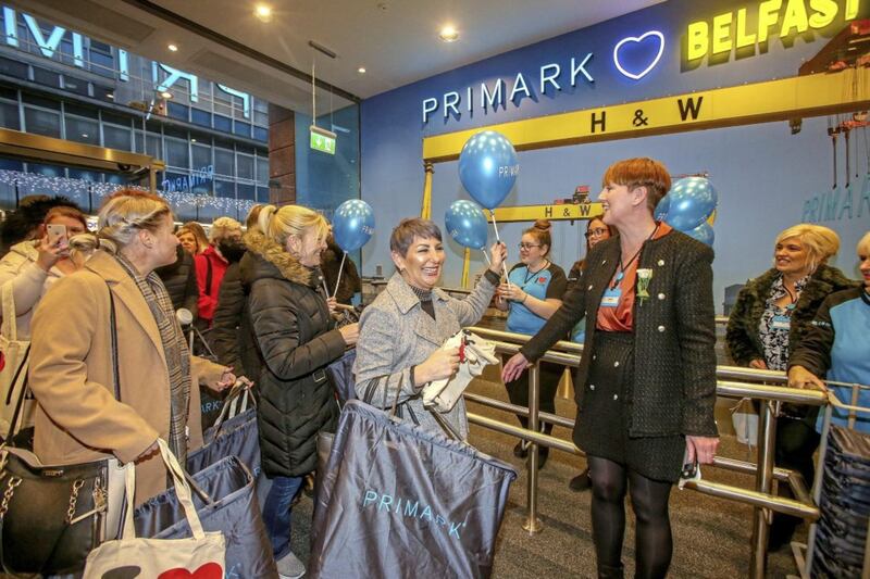 Shoppers queued from 6am on Saturday for the reopening of Belfast&#39;s Primark store. Picture by Mal McCann 
